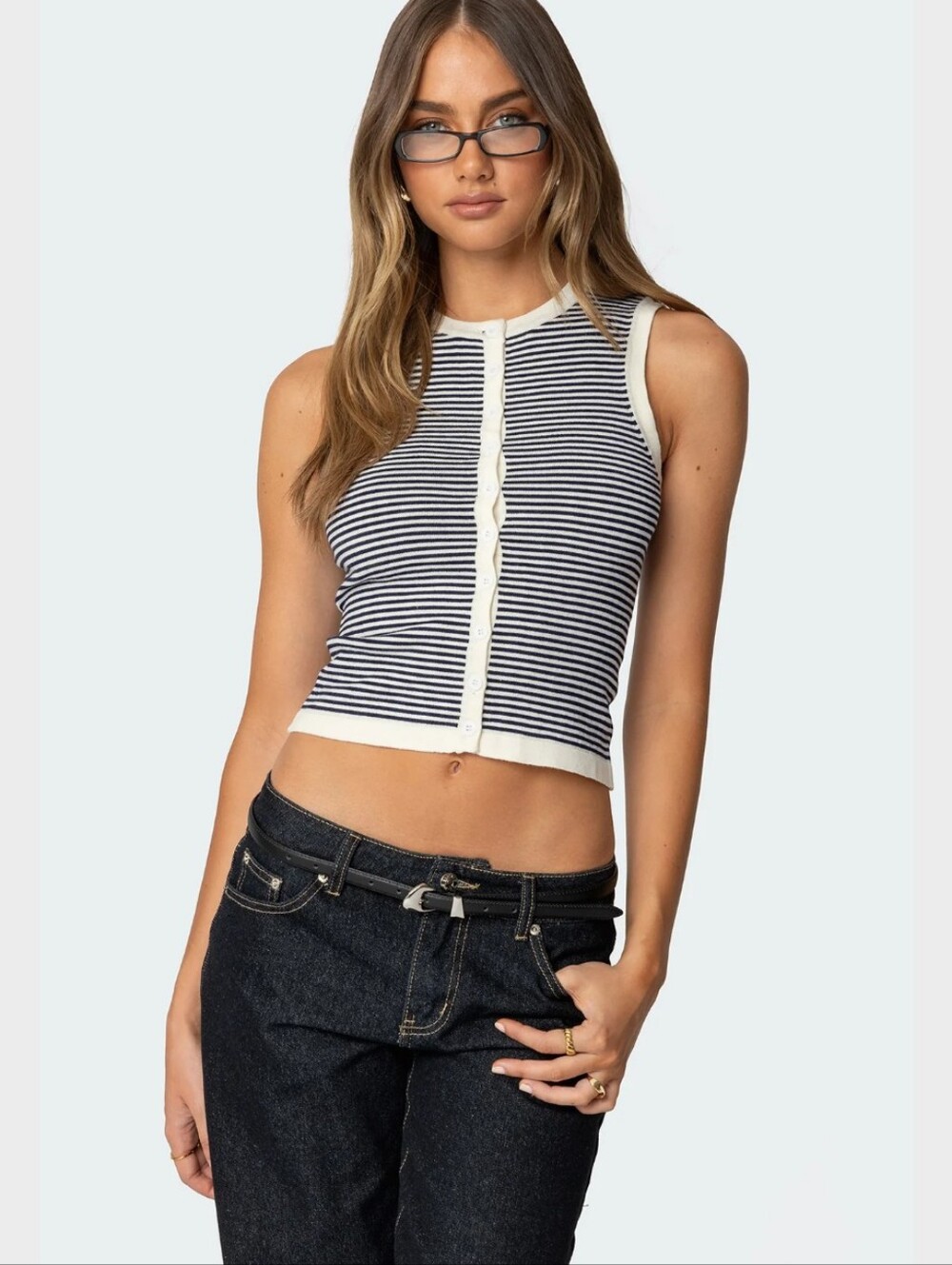 NWT Edikted Everson Button-up Knit Top